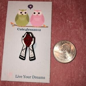 Heart in Hands Pin Brooch